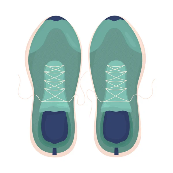 Baskets Semi Plat Objets Vectoriels Couleur Chaussures Sport Confortables Éléments — Image vectorielle