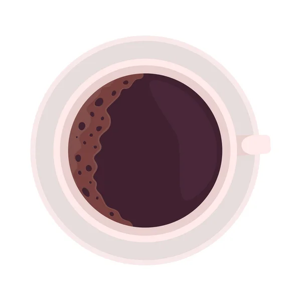 コーヒーのカップ半フラットカラーベクトルオブジェクト 芳香族エネルギードリンク 編集可能な要素 フルサイズのアイテム上白 Webグラフィックデザインやアニメーションのためのシンプルな漫画スタイルのイラストを飲み物 — ストックベクタ