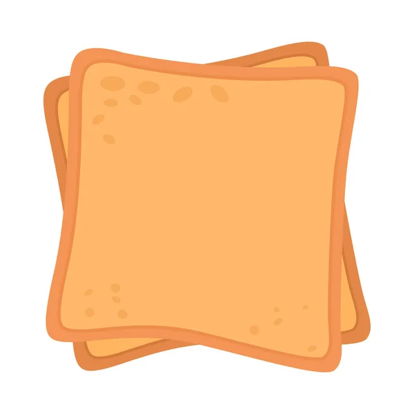 烤烤面包半平的颜色矢量对象 面包片堆栈 可编辑元素 全尺寸的白色项目 用于网页平面设计和动画的食品简单卡通画 — 图库矢量图片