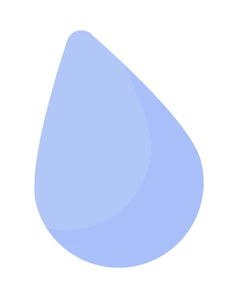 Капля Воды Полуплоский Векторный Объект Цвета Капающая Роса Капля Дождя — стоковый вектор