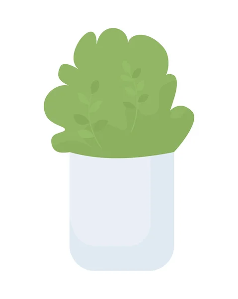 Pequeno Vaso Arbusto Semi Plana Cor Objeto Vetor Elemento Editável — Vetor de Stock
