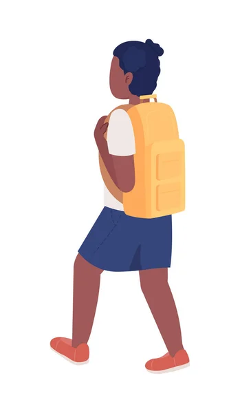 Schoolgirl Ημι Επίπεδη Χρώμα Διάνυσμα Χαρακτήρα Αξιόπιστη Φιγούρα Ολόκληρο Άτομο — Διανυσματικό Αρχείο