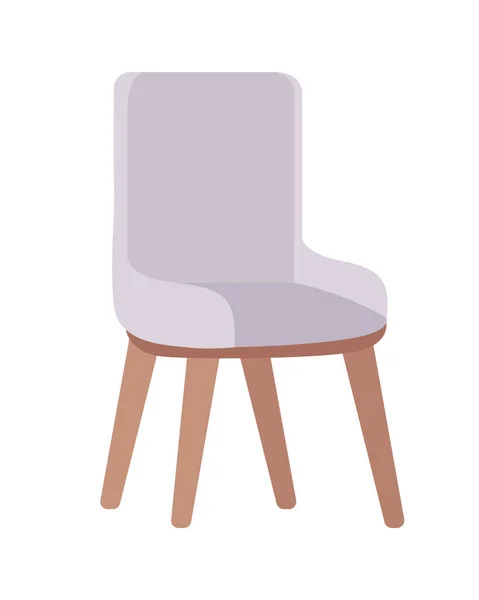 Cadeira Confortável Semi Plana Objeto Vetor Cor Interior Casa Elemento —  Vetores de Stock