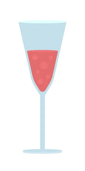 晶莹的酒杯 半扁平的颜色矢量物 可编辑元素 全尺寸的白色项目 喝酒精和饮料的简单卡通风格图解 用于网页平面设计和动画制作 — 图库矢量图片