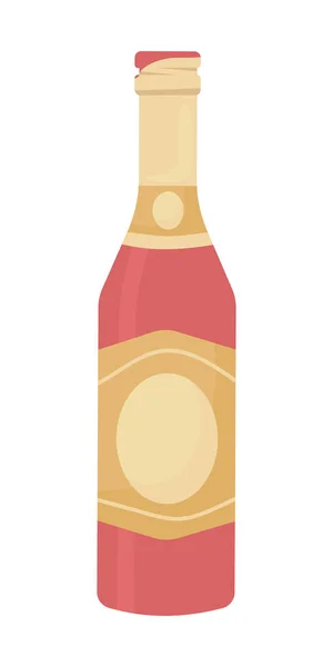 酒瓶中闪烁着酒体的半扁平色矢量物 可编辑元素 全尺寸的白色项目 酒精饮料 派对饮料简单的卡通风格图解 用于网页平面设计和动画制作 — 图库矢量图片