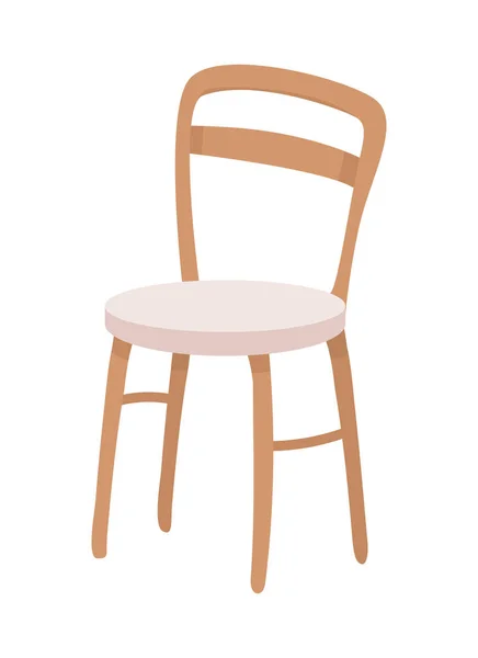 Cadeira Elegante Para Sala Estar Semi Plana Objeto Vetor Cor — Vetor de Stock