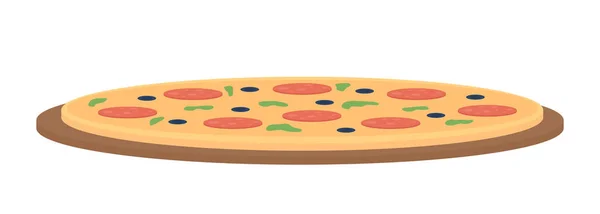 Pizza Semi Plana Vector Color Objeto Elemento Editable Artículo Tamaño — Archivo Imágenes Vectoriales