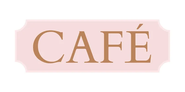 Café Enseigne Semi Plat Couleur Vecteur Objet Élément Modifiable Pièce — Image vectorielle