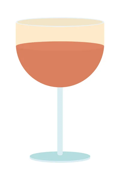 Verre Vin Semi Plat Couleur Vecteur Objet Élément Modifiable Pièce — Image vectorielle
