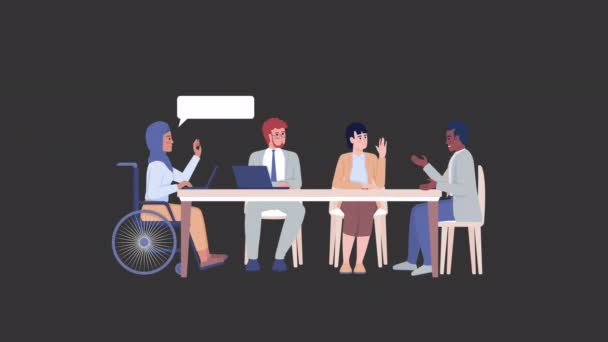직장에서의 무능력 투명성을 배경에 사람들 스타일 애니메이션 — 비디오