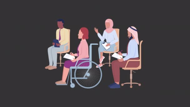 Personnages Audience Animés Inclusivité Des Personnes Handicapées Corps Complet Personnes — Video