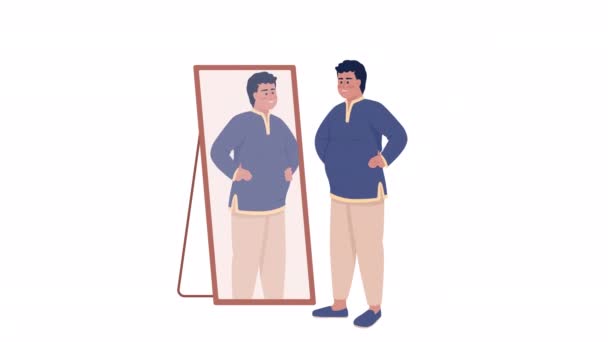 Personagem Corpo Animado Positivo Aceite Falhas Imperfeições Pessoa Plana Corpo — Vídeo de Stock
