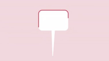 Animasyon izole edilmiş balon. Düz 2D element HD video görüntüsü. Düşünceleri temsil eden şekiller. Pembe arka planda web sitesi ve sosyal medya için alfa kanal şeffaflığı ile renkli animasyon