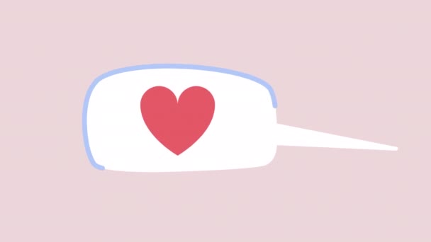 Animasi Pemberitahuan Jantung Terisolasi Baru Seperti Pos Looped Flat Speech — Stok Video