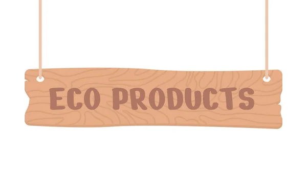 Eco Produkte Beschilderung Semi Flache Farbvektorobjekt Editierbare Elemente Artikel Voller — Stockvektor