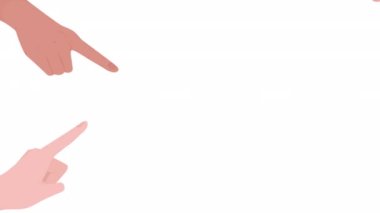 Animasyonlu işaret eden elementler. Alaycı jest. Zorbalık durumu. Alfa kanallı düz çizgi film tarzı HD video görüntüleri. Canlandırma için şeffaf arkaplanda renk çizimi