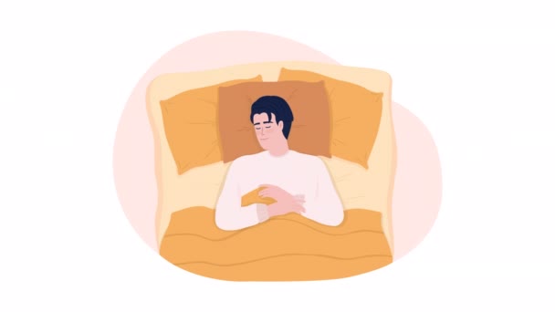Animated Isolated Cozy Sleeping Pose Looped Flat Character Video Footage — Stock Video