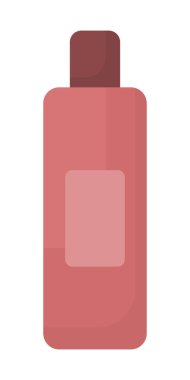 Bir şişe kozmetik ürün yarı düz renk vektör nesnesi. Düzenlenebilir elementler Beyaz üzerine tam boy eşyalar. Web grafik tasarımı ve animasyonu için basit karikatür biçimi çizimi