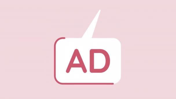 Pojawiają Się Animowane Pojedyncze Reklamy Pętla Płaska Mowy Bańka Wideo — Wideo stockowe