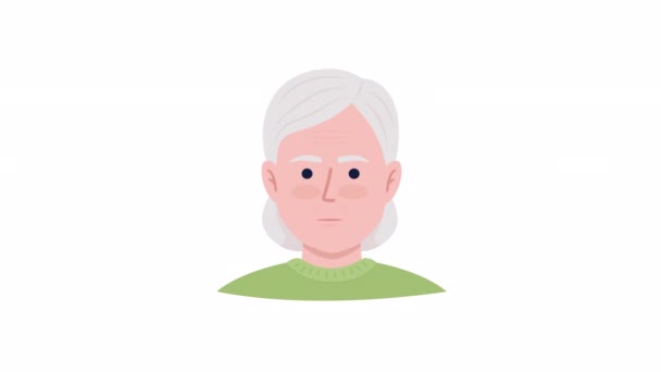 Animowane Emocje Dziadków Starzy Ludzie Czują Płaska Głowa Postaci Animacją — Wideo stockowe