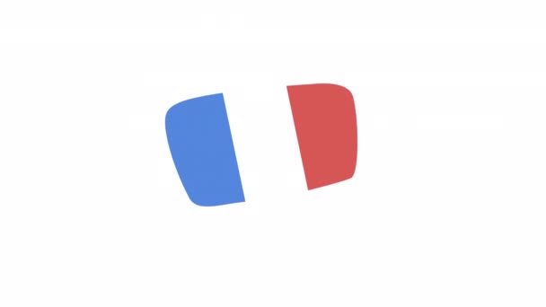 Κινούμενη Γαλλική Φούσκα Ομιλίας Επίπεδη Βίντεο Στυλ Κινουμένων Σχεδίων Στοιχείο — Αρχείο Βίντεο