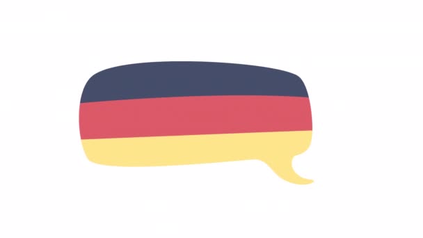 Animated German Speech Shape Flat Cartoon Style Video Footage Text — Stock Video