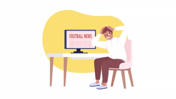 Canlandırılmış Izole Spor Haberleri Medyası Daire Şeklinde Düz Karakter Video — Stok video