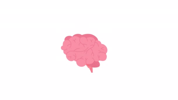 Geanimeerd Hersenelement Platte Cartoon Stijl Video Beelden Denkproces Ideeën Genereren — Stockvideo