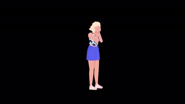 Personnage Animé Avec Tokophobie Peur Grossesse Santé Mentale Personne Plate — Video