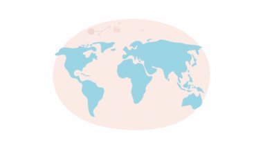 Animated managing business globally. Worldwide. Looped flat 2D element HD video footage. Colorful isolated animation on white background with alpha channel transparency for website, social media
