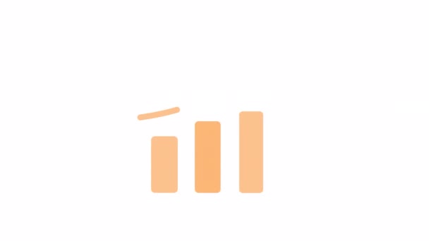 Animated Graph Rising Bar Chart Growth Stock Market Trend Flat — Wideo stockowe