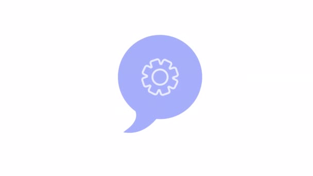 Animated Gear Speech Bubble Learning Operating System Flat Cartoon Style — Stok video