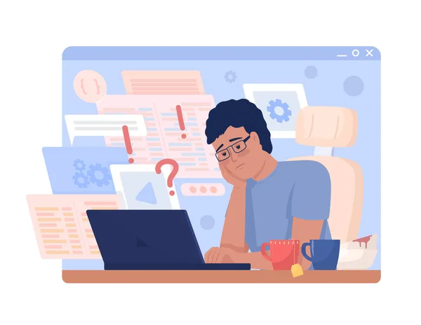 Hectic Software Engineer Job Vector Isolated Illustration Overloaded Work Male — Vettoriale Stock