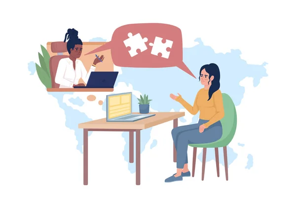 Lacking Team Bonding Vector Isolated Illustration Colleagues Facing Digital Miscommunication — Stockvector