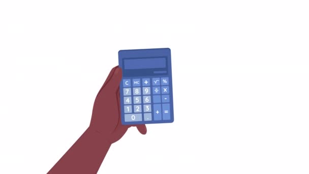 Animated Calculating Expenses Accounting Profit Flat First View Hands White — Stock Video