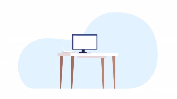 Animated Troubleshooting Network Get Back Online Looped Flat Characters Video — Vídeos de Stock