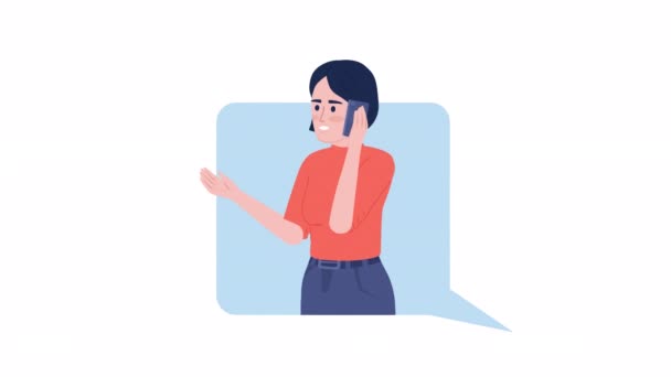 Animated Calling Internet Provider Tech Support Looped Flat Characters Video — Vídeo de Stock