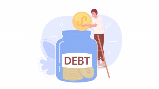 Animated Invest Debt Free Debt Repayment Strategy Video Footage Concept — Vídeo de Stock