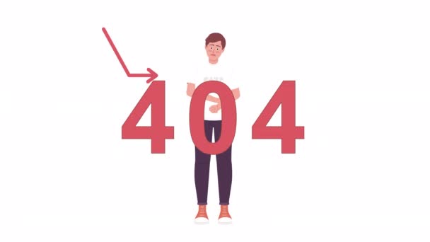 Animated 404 Error Stock Investor Prices Falling Stock Market Crash — Vídeo de Stock