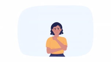 Animated creating business plan. Startup financing. Female entrepreneur 2D cartoon flat character 4K video footage on white with alpha channel transparency. Concept animation for web design