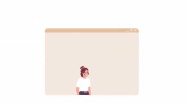 Animated good marketing campaign. Startup launch announcement. Social media. 2D cartoon flat character 4K video footage on white with alpha channel transparency. Concept animation for web design