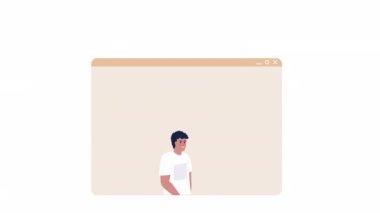 Animated advertising campaign. Launching products. Successful advertisement. 2D cartoon flat character 4K video footage on white with alpha channel transparency. Concept animation for web design