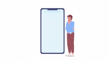 Animated digital branding strategy. Planning brand management strategy. 2D cartoon flat character 4K video footage on white with alpha channel transparency. Concept animation for web design