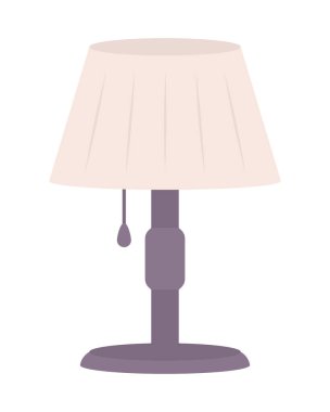 Bedside lamp shade semi flat color vector object. Bedroom desk lampshade. Editable icon. Full sized item on white. Simple cartoon style spot illustration for web graphic design and animation