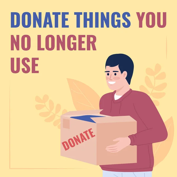 Donating Unwanted Stuff Decluttering Card Template Giving Away Old Clothes — 图库矢量图片
