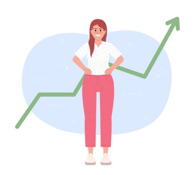 Successful investment flat concept vector spot illustration. Editable 2D cartoon character on white for web design. Making money in stocks fast creative idea for website, mobile, magazine