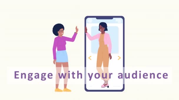 Animated Social Media Branding Video Explainer Flat Characters Increase Brand — ストック動画