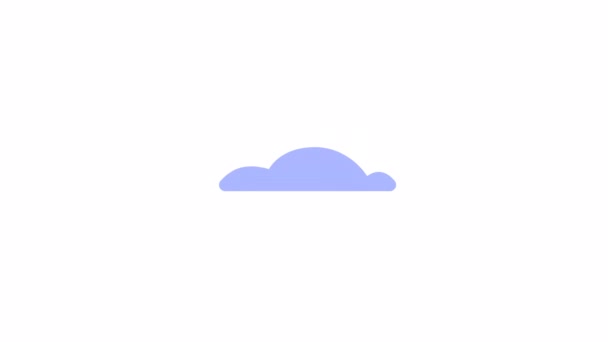 Animated Moving Blue Cloud Flat Cartoon Style Icon Video Footage — Video Stock