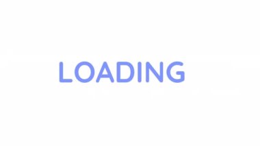 Animated simple lettering loader. 4K video footage with alpha channel transparency. Preloader screen. Color cartoon style loading animation on white background for download, upload process