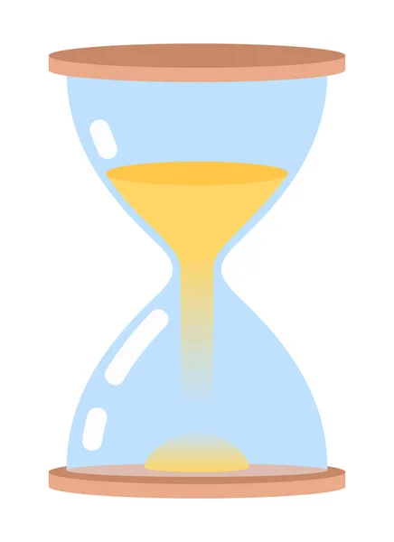 Hourglass Falling Sand Semi Flat Color Vector Object Editable Element — Image vectorielle